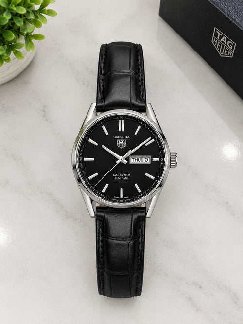 ZARNISH Carrera Classic – Black Leather Automatic Watch