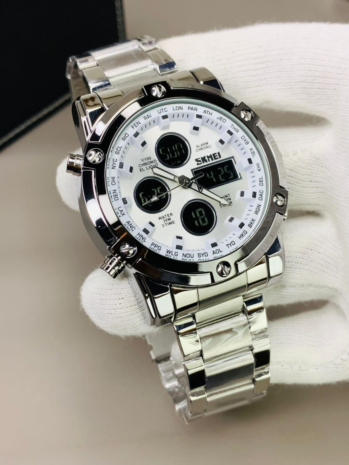 ARNISH Urban Chrono – Silver Multifunction Digital Watch